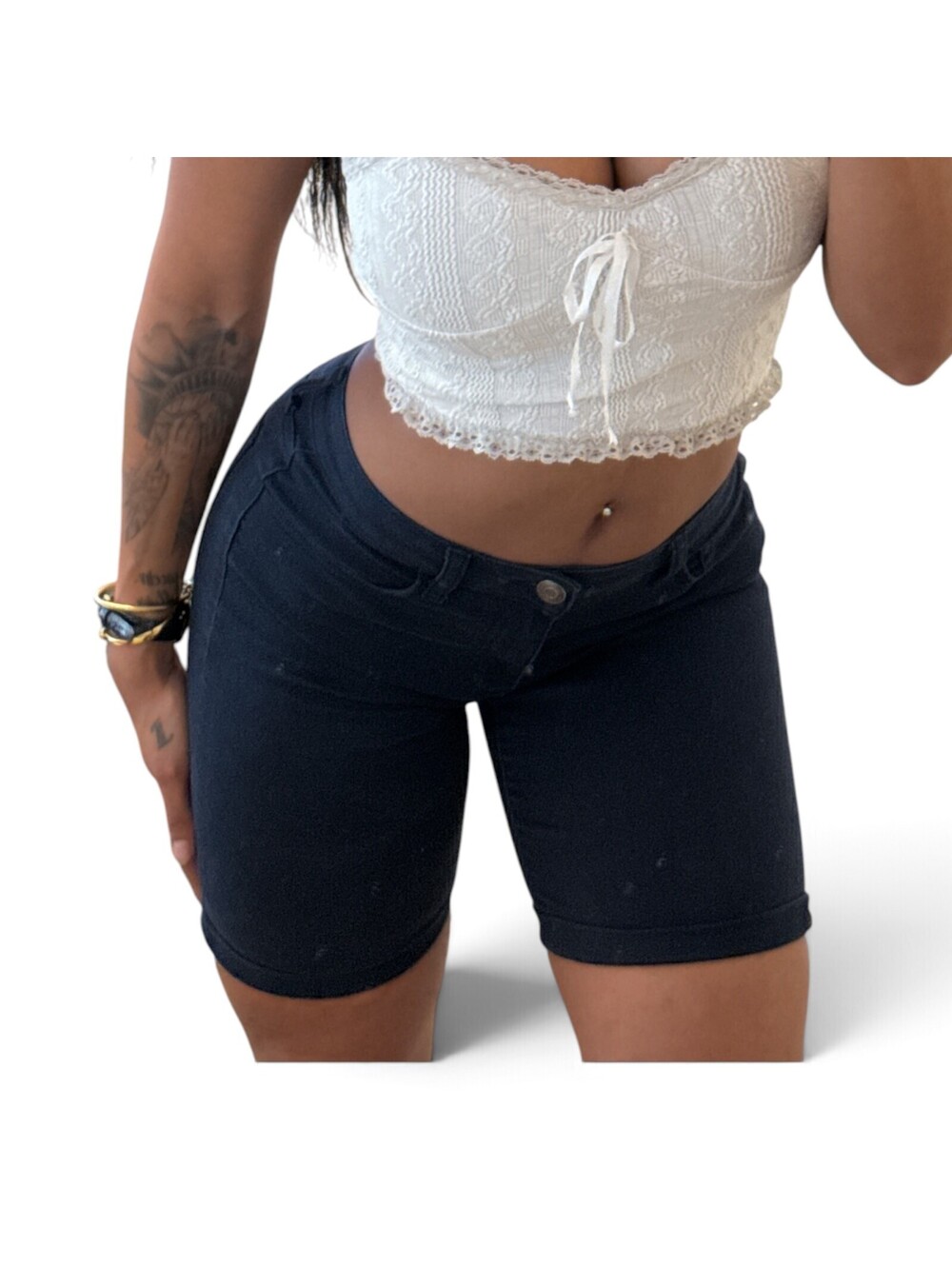 Aeropostale Black Denim Bermuda Shorts